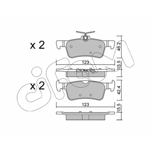 Sada brzdových platničiek kotúčovej brzdy CIFAM 822-1042-0 - obr. 1
