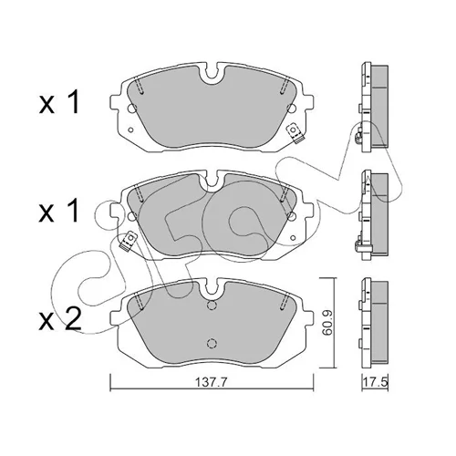 Sada brzdových platničiek kotúčovej brzdy CIFAM 822-1370-0