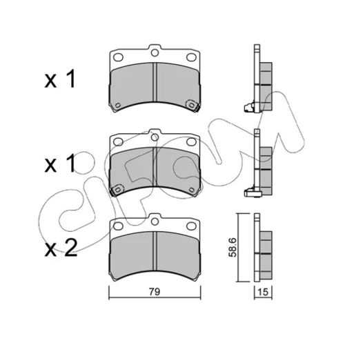Sada brzdových platničiek kotúčovej brzdy CIFAM 822-459-0 - obr. 1