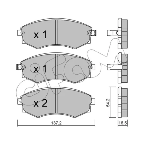 Sada brzdových platničiek kotúčovej brzdy CIFAM 822-518-0 - obr. 1