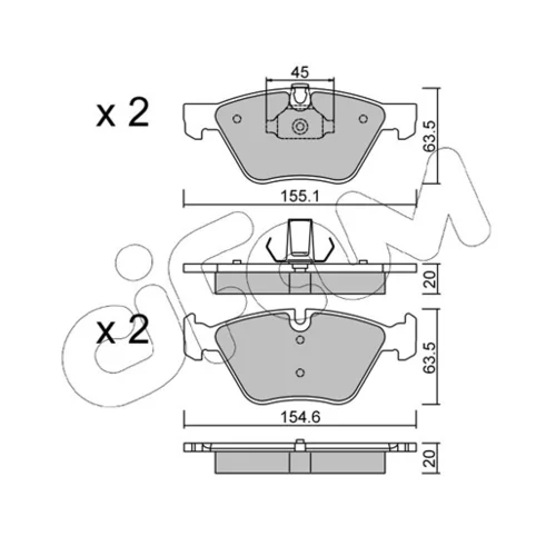 Sada brzdových platničiek kotúčovej brzdy CIFAM 822-557-3 - obr. 1