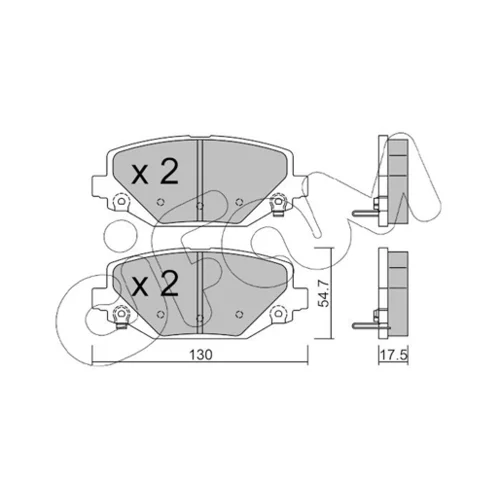 Sada brzdových platničiek kotúčovej brzdy CIFAM 822-947-0 - obr. 1