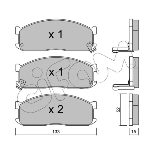 Sada brzdových platničiek kotúčovej brzdy CIFAM 822-232-1 - obr. 1