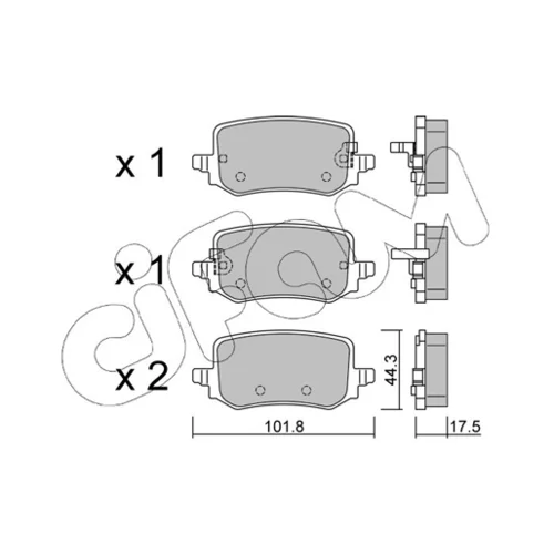 Sada brzdových platničiek kotúčovej brzdy CIFAM 822-1301-0 - obr. 1