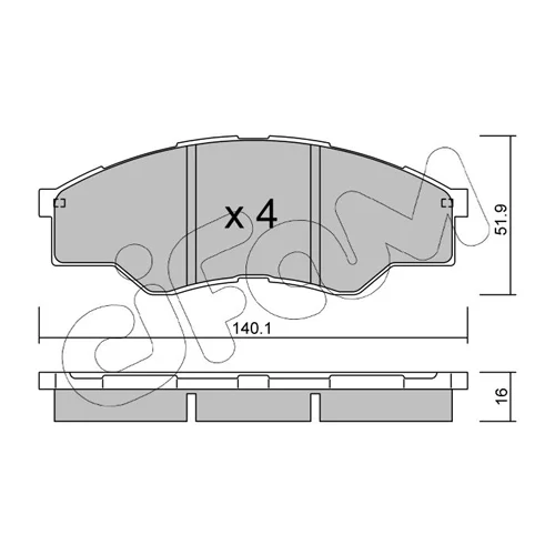Sada brzdových platničiek kotúčovej brzdy CIFAM 822-797-0