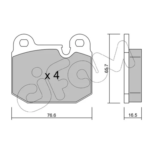 Sada brzdových platničiek kotúčovej brzdy CIFAM 822-027-0 - obr. 1