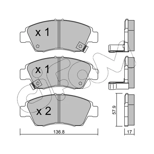 Sada brzdových platničiek kotúčovej brzdy CIFAM 822-175-0