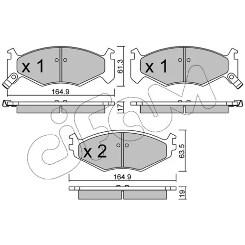 Sada brzdových platničiek kotúčovej brzdy CIFAM 822-289-0 - obr. 1