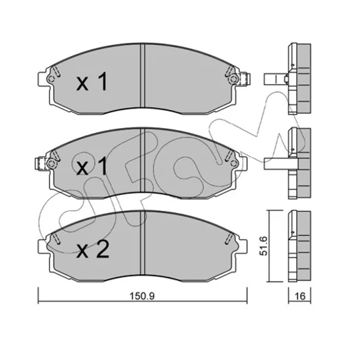 Sada brzdových platničiek kotúčovej brzdy CIFAM 822-306-1 - obr. 1