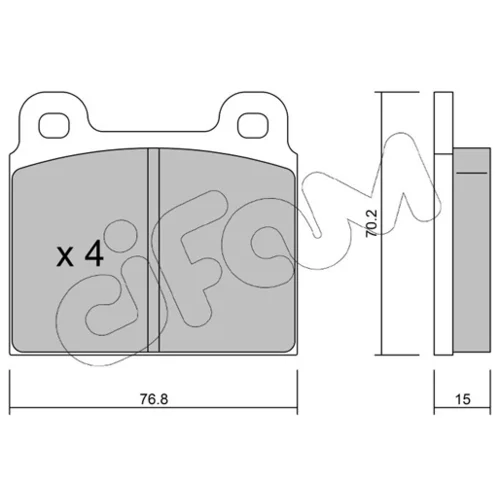 Sada brzdových platničiek kotúčovej brzdy CIFAM 822-078-1 - obr. 1