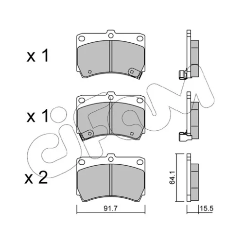 Sada brzdových platničiek kotúčovej brzdy CIFAM 822-196-0 - obr. 1