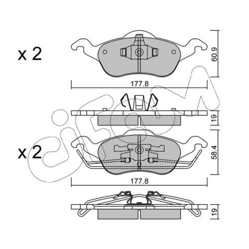 Sada brzdových platničiek kotúčovej brzdy CIFAM 822-291-0 - obr. 1
