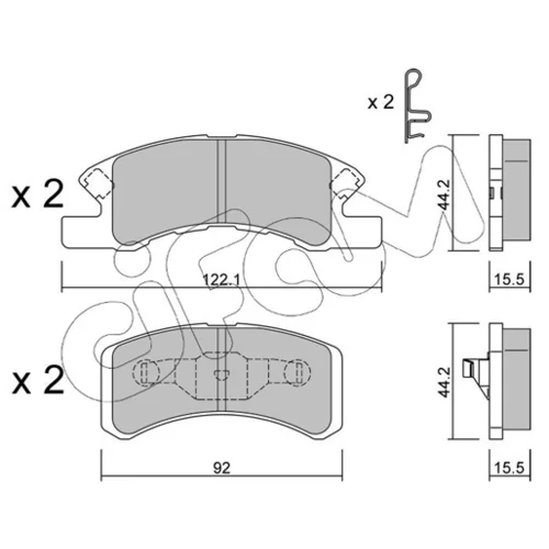 Sada brzdových platničiek kotúčovej brzdy CIFAM 822-605-0 - obr. 1