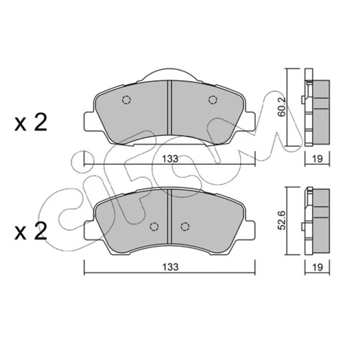 Sada brzdových platničiek kotúčovej brzdy CIFAM 822-982-0 - obr. 1