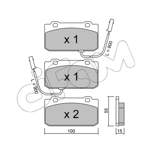 Sada brzdových platničiek kotúčovej brzdy CIFAM 822-040-2 - obr. 1