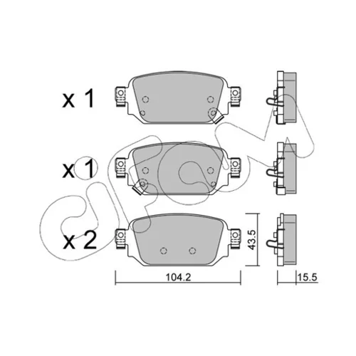 Sada brzdových platničiek kotúčovej brzdy CIFAM 822-1238-0 - obr. 1