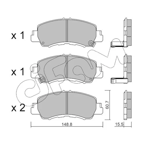 Sada brzdových platničiek kotúčovej brzdy CIFAM 822-1239-0