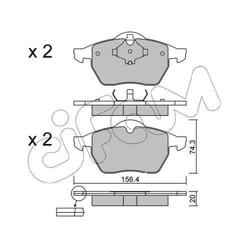 Sada brzdových platničiek kotúčovej brzdy CIFAM 822-181-2