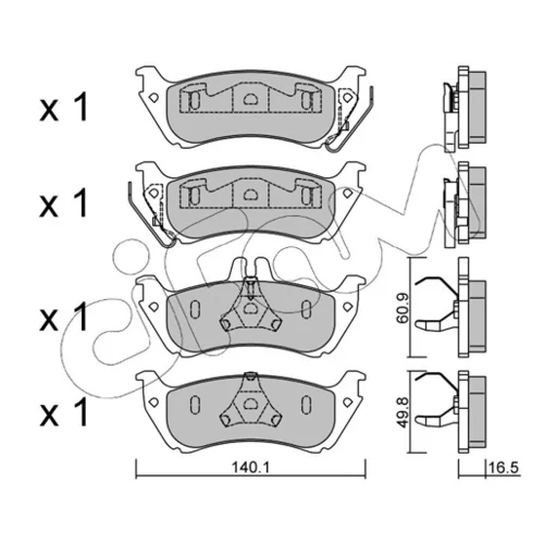Sada brzdových platničiek kotúčovej brzdy CIFAM 822-570-1 - obr. 1