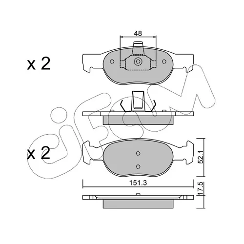 Sada brzdových platničiek kotúčovej brzdy CIFAM 822-079-2