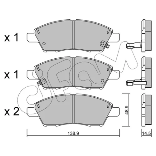 Sada brzdových platničiek kotúčovej brzdy CIFAM 822-1079-0 - obr. 1
