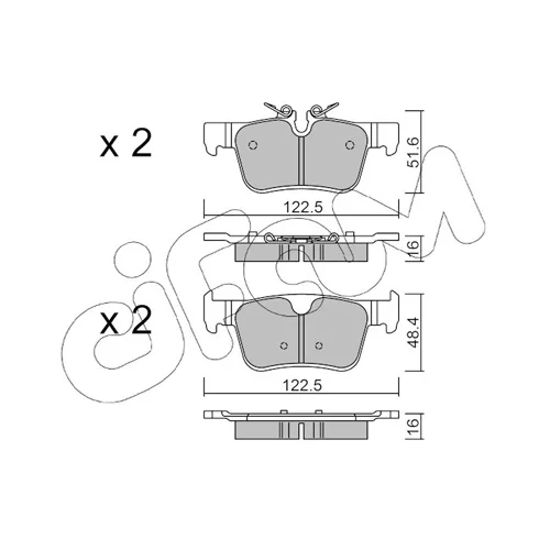 Sada brzdových platničiek kotúčovej brzdy CIFAM 822-1121-0