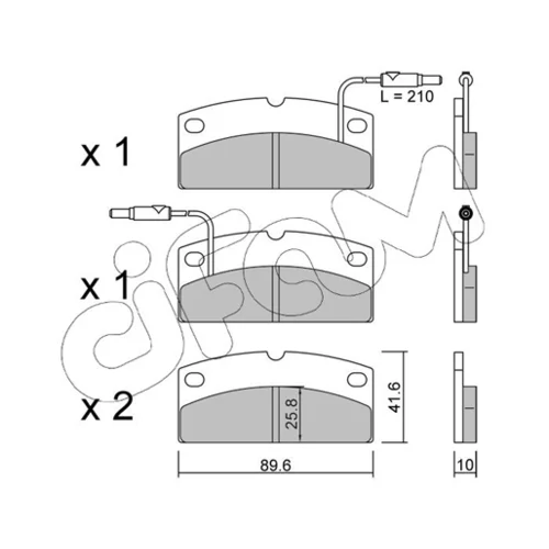 Sada brzdových platničiek kotúčovej brzdy CIFAM 822-1231-0 - obr. 1