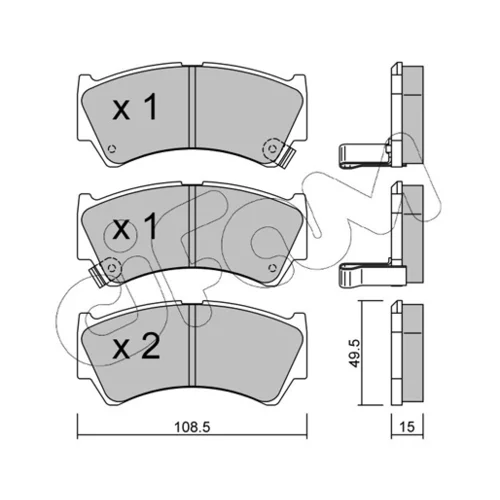 Sada brzdových platničiek kotúčovej brzdy CIFAM 822-436-0 - obr. 1