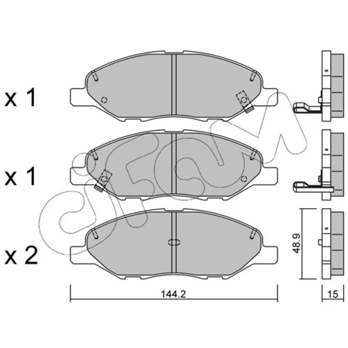 Sada brzdových platničiek kotúčovej brzdy CIFAM 822-811-0 - obr. 1