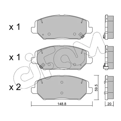 Sada brzdových platničiek kotúčovej brzdy CIFAM 822-1163-0 - obr. 1