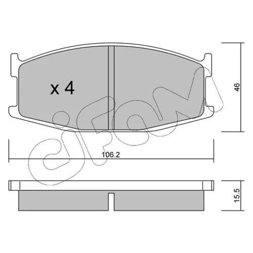 Sada brzdových platničiek kotúčovej brzdy CIFAM 822-468-0 - obr. 1