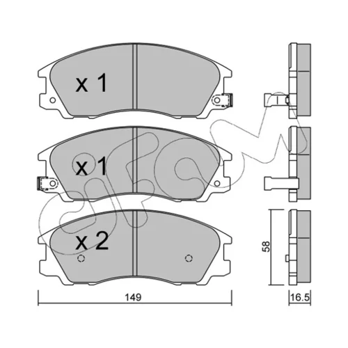 Sada brzdových platničiek kotúčovej brzdy CIFAM 822-506-0 - obr. 1