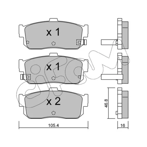 Sada brzdových platničiek kotúčovej brzdy CIFAM 822-193-1 - obr. 1