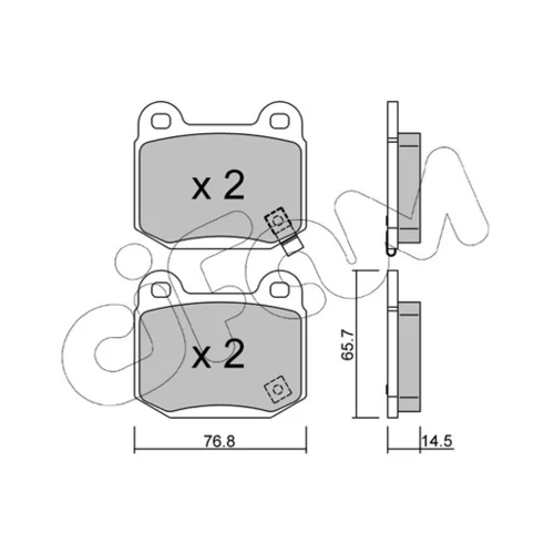Sada brzdových platničiek kotúčovej brzdy CIFAM 822-739-0 - obr. 1