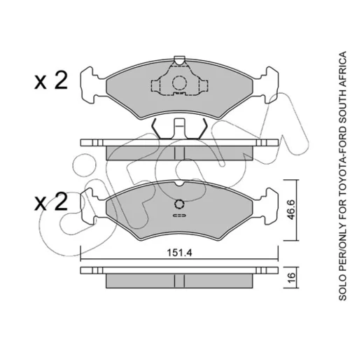 Sada brzdových platničiek kotúčovej brzdy CIFAM 822-029-2 - obr. 1