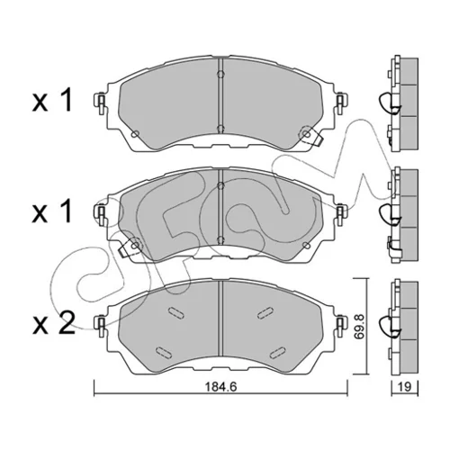 Sada brzdových platničiek kotúčovej brzdy CIFAM 822-1343-0 - obr. 1