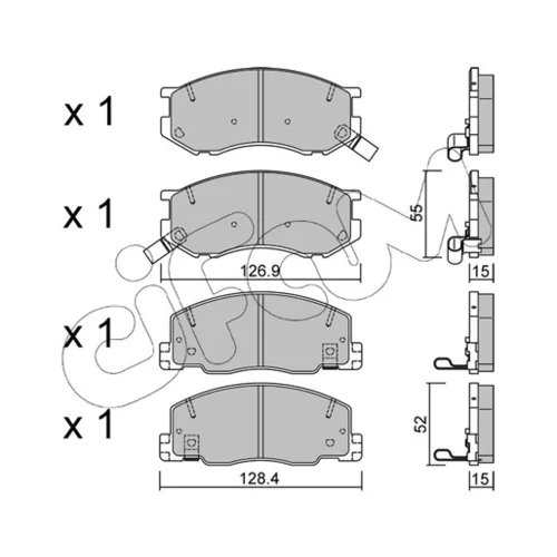 Sada brzdových platničiek kotúčovej brzdy CIFAM 822-456-0 - obr. 1