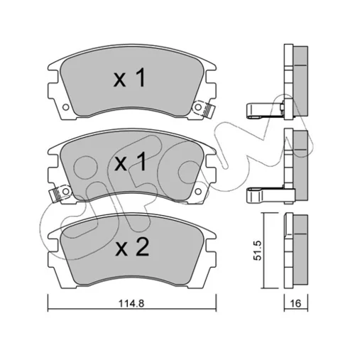 Sada brzdových platničiek kotúčovej brzdy CIFAM 822-487-0 - obr. 1