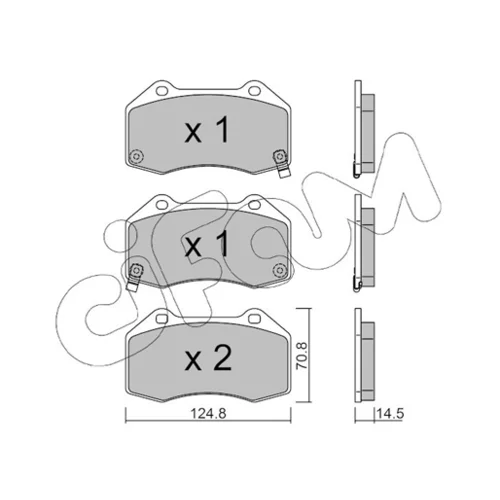 Sada brzdových platničiek kotúčovej brzdy CIFAM 822-651-3 - obr. 1