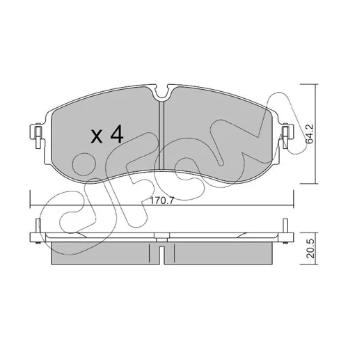 Sada brzdových platničiek kotúčovej brzdy CIFAM 822-1263-0