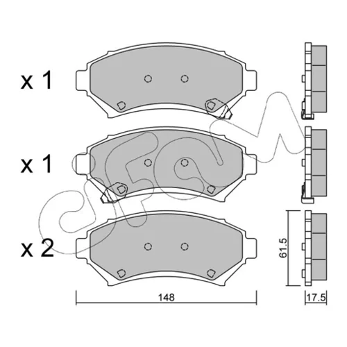 Sada brzdových platničiek kotúčovej brzdy CIFAM 822-696-0 - obr. 1