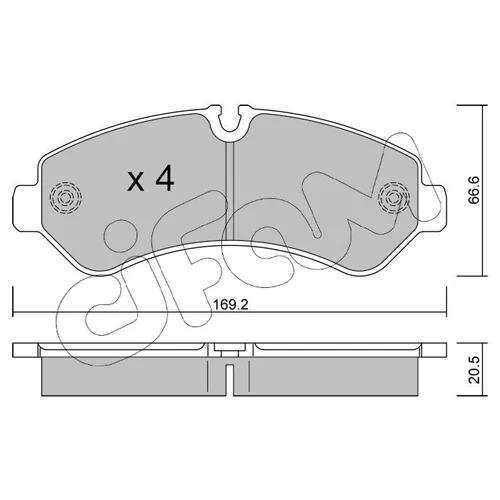 Sada brzdových platničiek kotúčovej brzdy CIFAM 822-1276-0