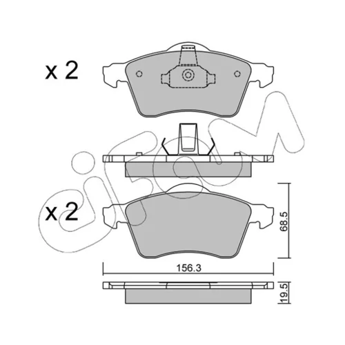 Sada brzdových platničiek kotúčovej brzdy CIFAM 822-263-0 - obr. 1