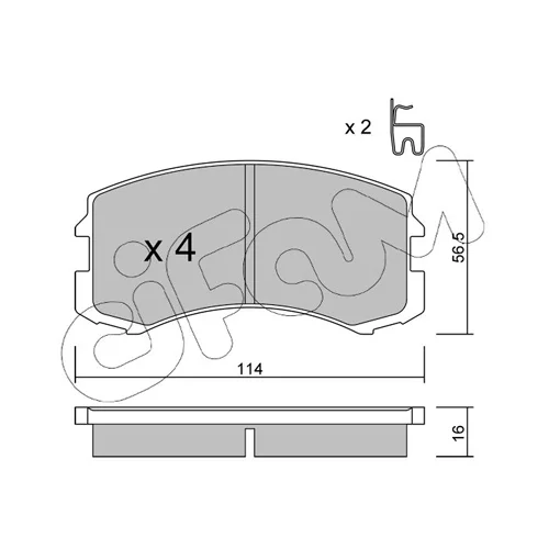 Sada brzdových platničiek kotúčovej brzdy CIFAM 822-736-0