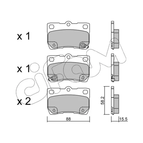 Sada brzdových platničiek kotúčovej brzdy CIFAM 822-761-0 - obr. 1