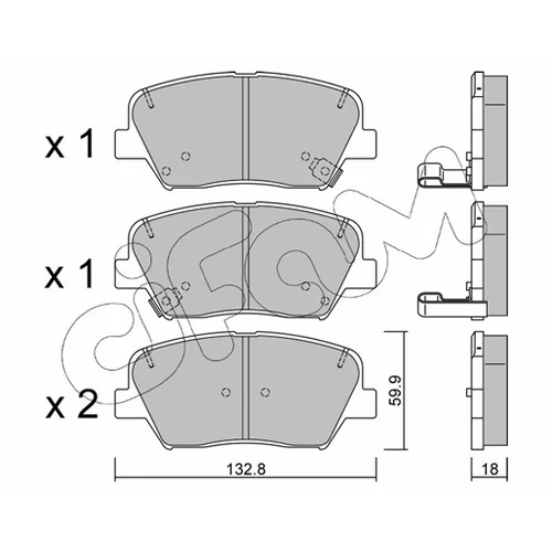 Sada brzdových platničiek kotúčovej brzdy CIFAM 822-1026-0 - obr. 1