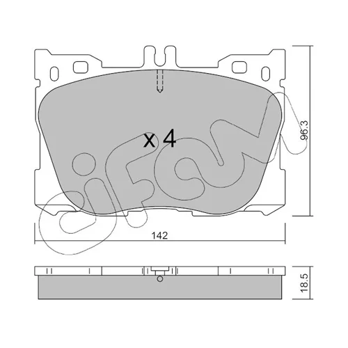 Sada brzdových platničiek kotúčovej brzdy CIFAM 822-1134-0