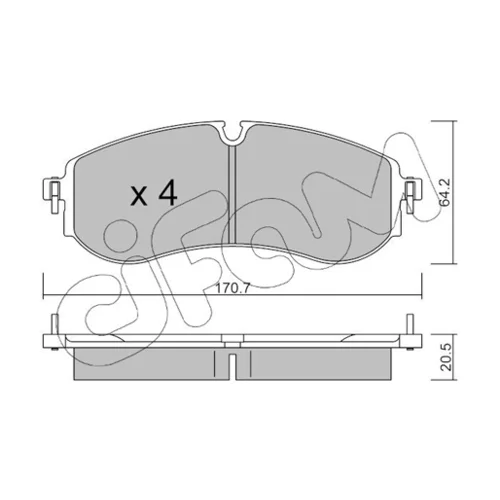 Sada brzdových platničiek kotúčovej brzdy CIFAM 822-1263-0 - obr. 1