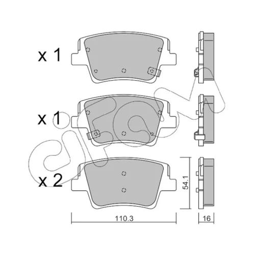 Sada brzdových platničiek kotúčovej brzdy CIFAM 822-1284-0 - obr. 1