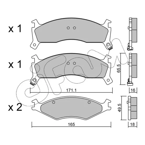 Sada brzdových platničiek kotúčovej brzdy CIFAM 822-375-0